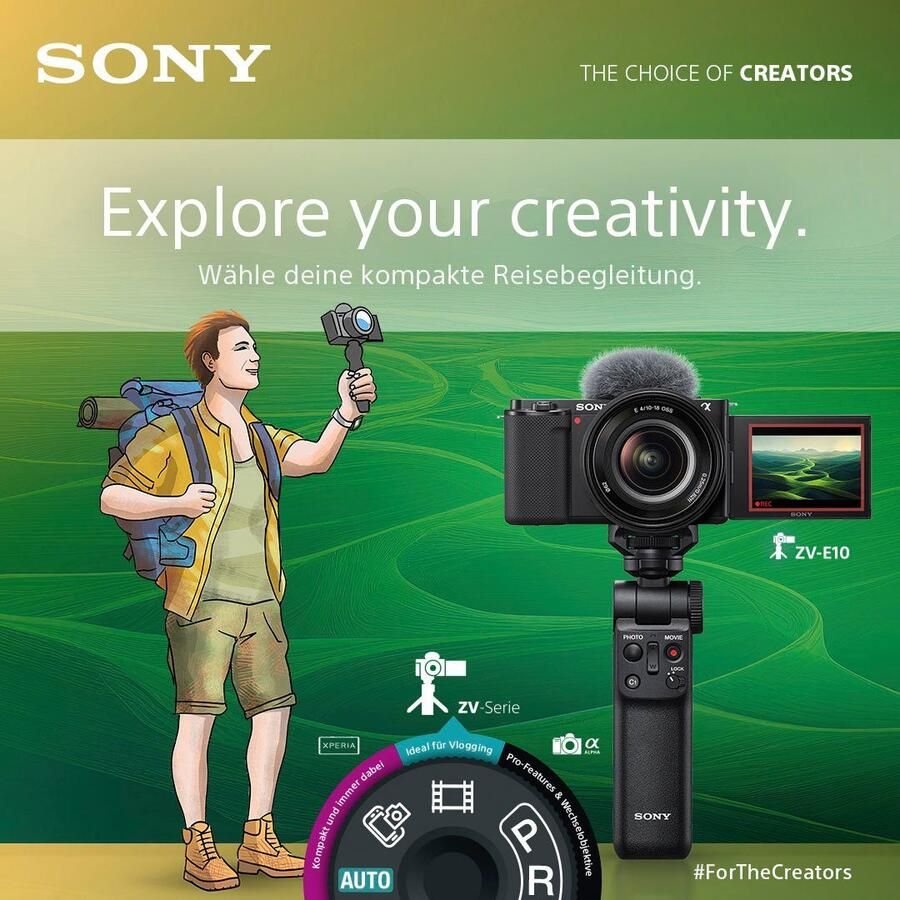 Sony Systeemcamera Alpha ZV-E10 Youtube camera