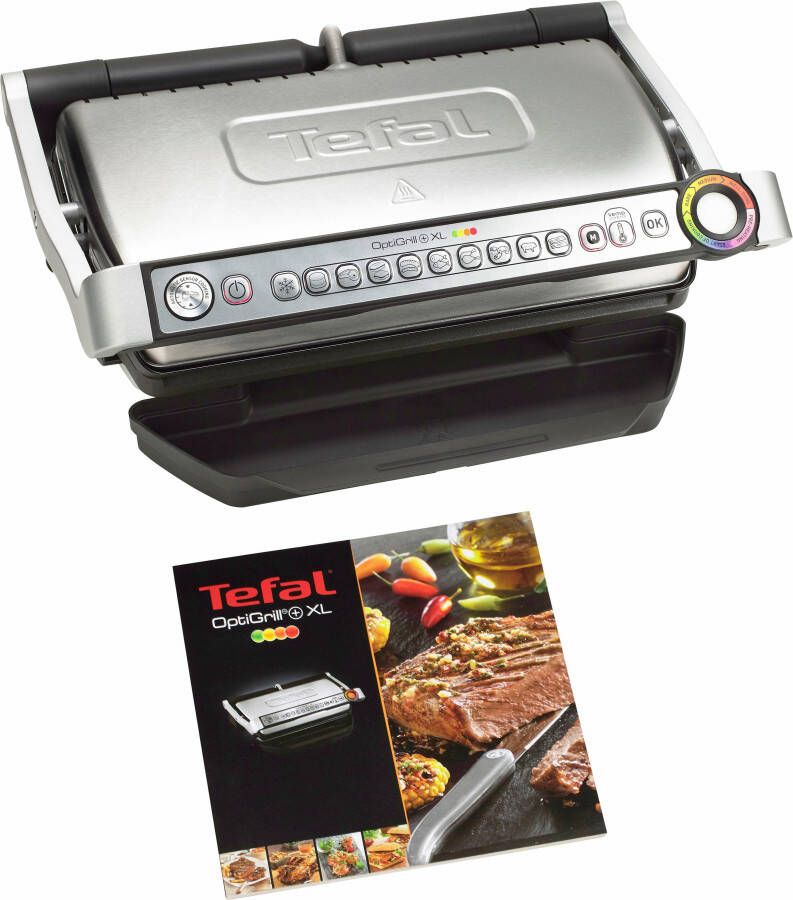 Tefal Contactgrill GC722D OptiGrill+ XL-grilloppervlak extra temperatuurstanden automatische aanduiding van de gaartoestand