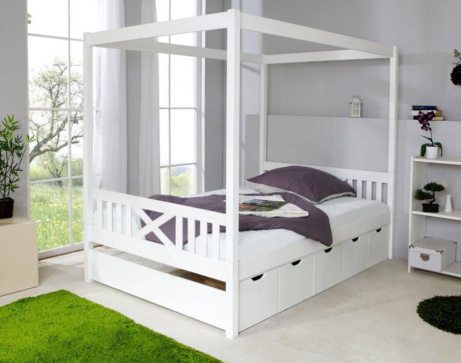 Ticaa Hemelbed Lino Hemelbed incl. schuiflade en lattenbodem