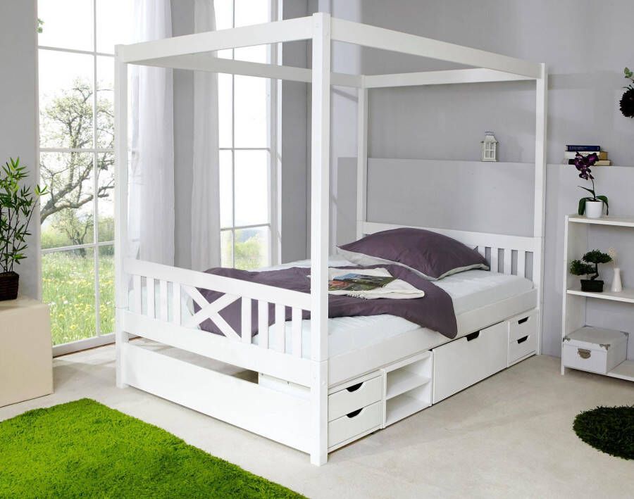 Ticaa Hemelbed Lino Hemelbed incl. schuiflade en lattenbodem