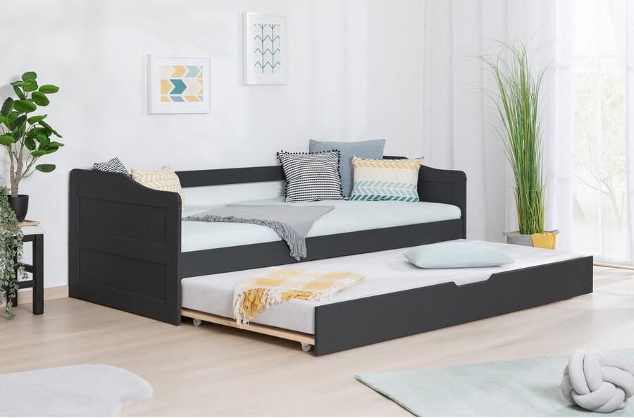 Ticaa Functioneel ledikant Melinda dagbed jeugdbed 2 slaapplaatsen lade op wielen