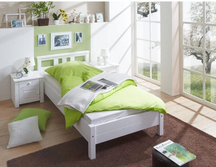 Ticaa Futonbed Merci Eenpersoonsbed van massief pijnhout incl. lattenbodem