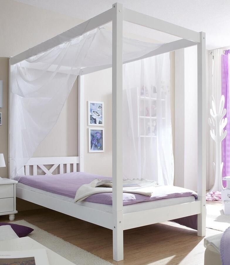 Ticaa Hemelbed LaLuna Hemelbed van massief grenenhout incl. lattenbodem