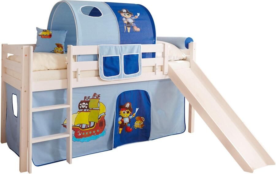 Ticaa Hoogslaper Manuel met rolbodem in diverse uitvoeringen naar keuze met matras wit