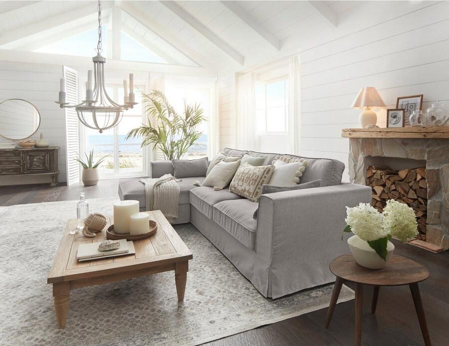 Timbers Hoekbank Vintage L-vorm 3-zits hoekbank in landelijke stijl met een afneembare hoes