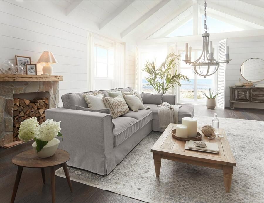 Timbers Hoekbank Vintage L-vorm 3-zits hoekbank in landelijke stijl met een afneembare hoes