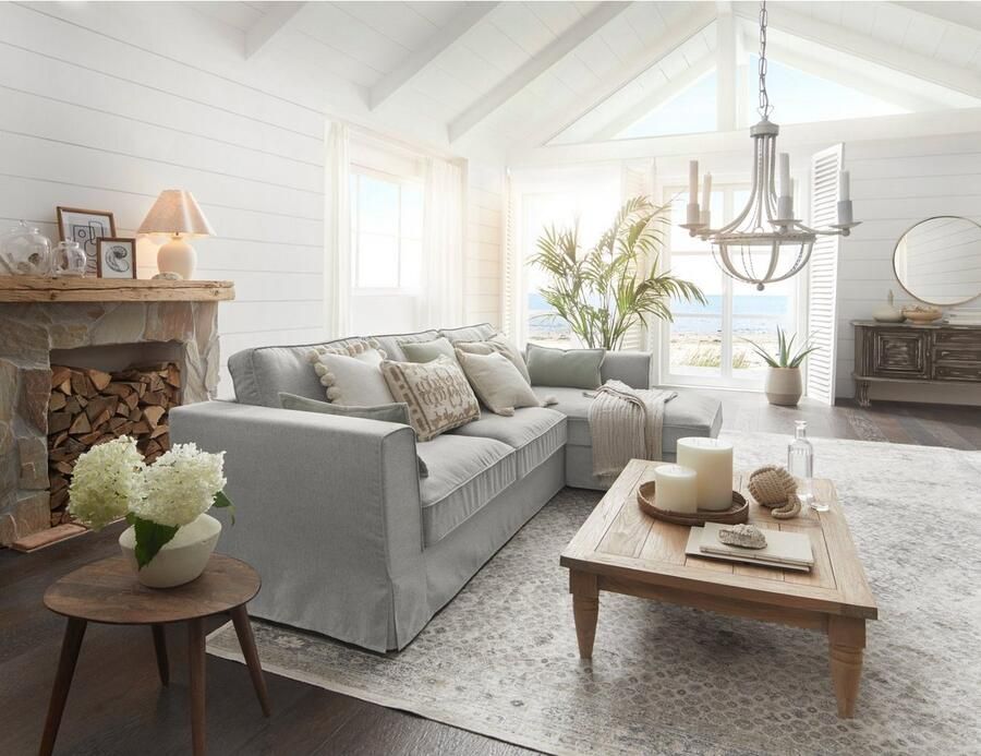 Timbers Hoekbank Vintage L-vorm 3-zits hoekbank in landelijke stijl met een afneembare hoes