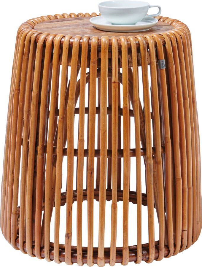 TOM TAILOR HOME Bijzettafel T-RATTAN SIDE TABLE HIGH hoge bijzettafel van rotan met plaat van gerecyclede teakhout