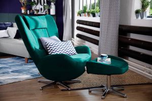 Tom Tailor Loungestoel TOM pure met metaal-draaivoet in chroom (set)