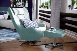 Tom Tailor Loungestoel TOM pure met metaal-draaivoet in chroom (set)