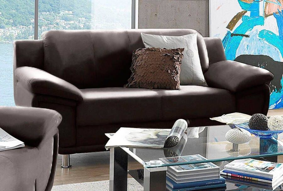 TRENDMANUFAKTUR 2-zitsbank Rondo breedte 178 cm brede armleuningen chromen poten Bank optioneel met bonellvering en in verschillende bekledingen bestelbaar