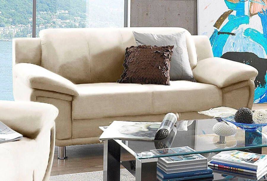 TRENDMANUFAKTUR 2-zitsbank Rondo breedte 178 cm brede armleuningen chromen poten Bank optioneel met bonellvering en in verschillende bekledingen bestelbaar