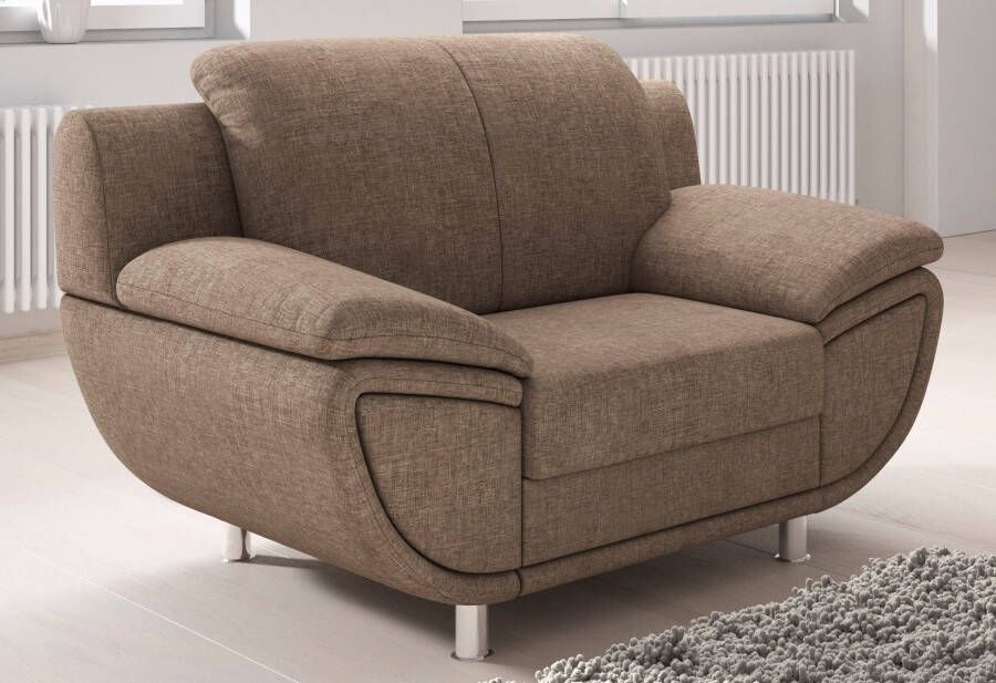 TRENDMANUFAKTUR Fauteuil Rondo II loungestoel tijdloos en comfortabel naar keuze met comfortabele binnenvering met extra brede armleuningen