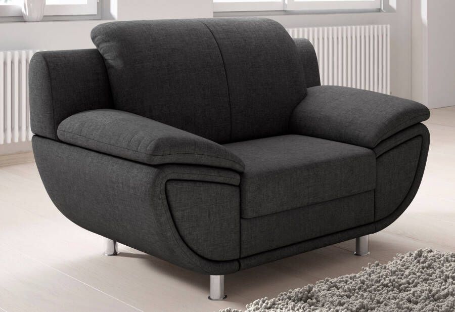 TRENDMANUFAKTUR Fauteuil Rondo loungestoel naar keuze met comfortabele binnenvering met extra brede armleuningen