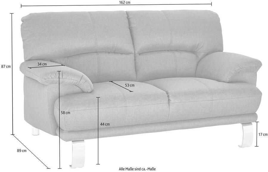 TRENDMANUFAKTUR 2-zitsbank Cecilia II met Italiaans design geweldige details