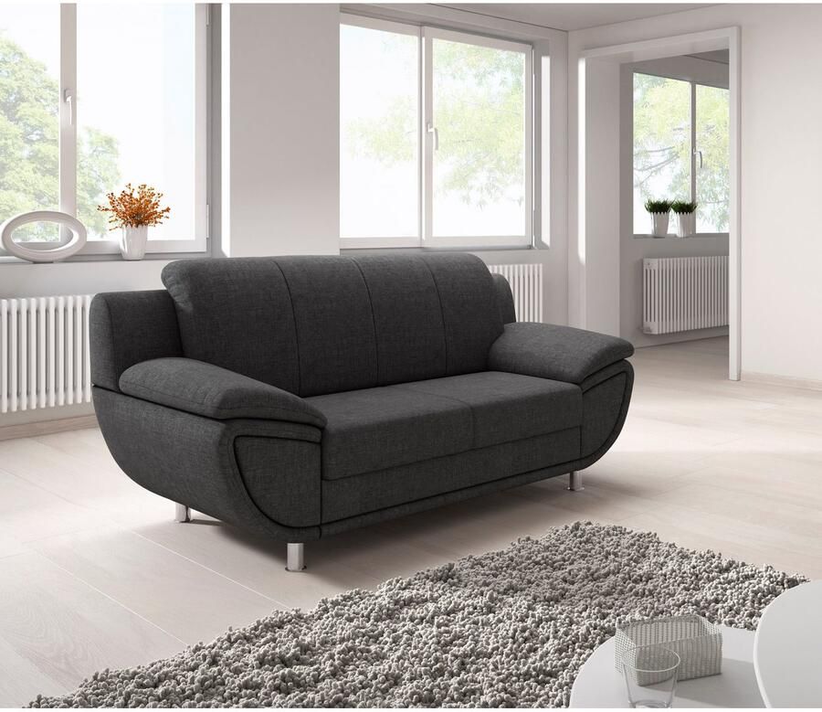 TRENDMANUFAKTUR 2-zitsbank Rondo II tijdloos en comfortabel naar keuze met comfortabele binnenvering met extra brede armleuningen