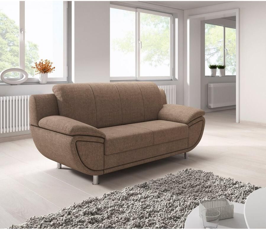 TRENDMANUFAKTUR 2-zitsbank Rondo II tijdloos en comfortabel naar keuze met comfortabele binnenvering met extra brede armleuningen