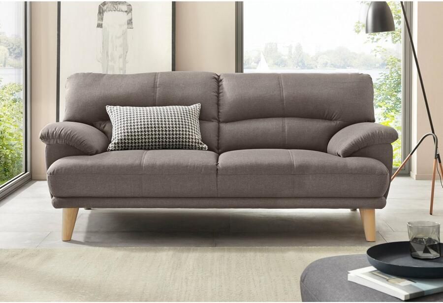 TRENDMANUFAKTUR 3-zitsbank Cecilia sofa in Italiaans design met geweldig zitcomfort extreem comfortabele armleuningen houten voeten