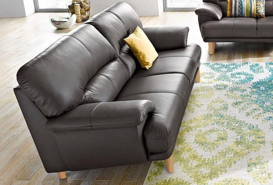 TRENDMANUFAKTUR 3-zitsbank Cecilia sofa in Italiaans design met geweldig zitcomfort extreem comfortabele armleuningen houten voeten