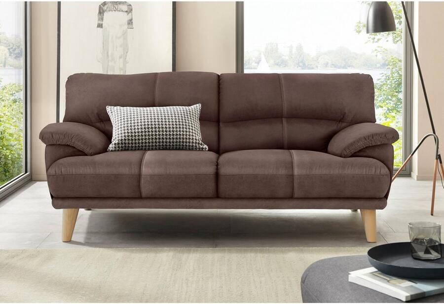 TRENDMANUFAKTUR 3-zitsbank Cecilia sofa in Italiaans design met geweldig zitcomfort extreem comfortabele armleuningen houten voeten