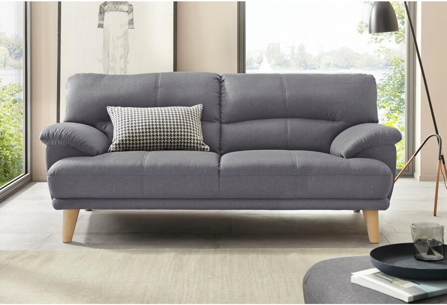 TRENDMANUFAKTUR 3-zitsbank Cecilia sofa in Italiaans design met geweldig zitcomfort extreem comfortabele armleuningen houten voeten