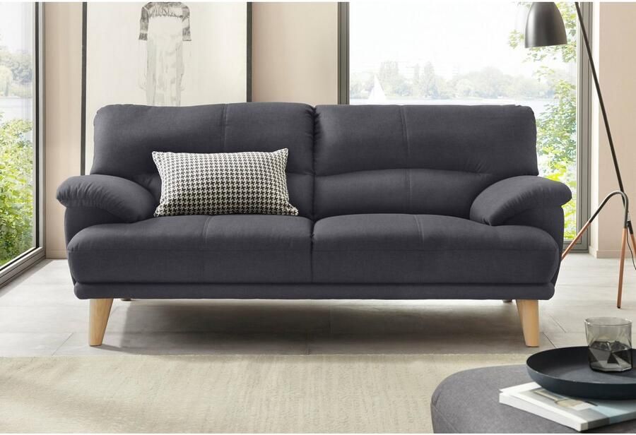 TRENDMANUFAKTUR 3-zitsbank Cecilia sofa in Italiaans design met geweldig zitcomfort extreem comfortabele armleuningen houten voeten