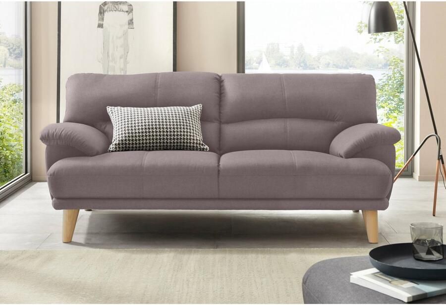TRENDMANUFAKTUR 3-zitsbank Cecilia sofa in Italiaans design met geweldig zitcomfort extreem comfortabele armleuningen houten voeten