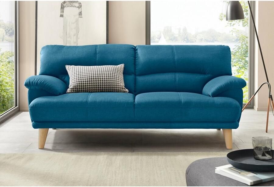 TRENDMANUFAKTUR 3-zitsbank Cecilia sofa in Italiaans design met geweldig zitcomfort extreem comfortabele armleuningen houten voeten