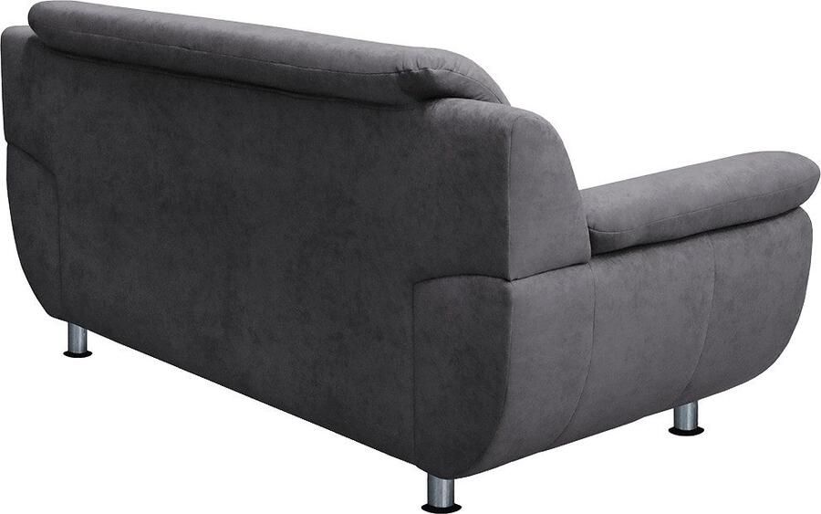 TRENDMANUFAKTUR 3-zitsbank Rondo breedte 207 cm brede armleuningen chromen poten Big-sofa optioneel met bonnellvering in verschillende bekledingen bestelbaar