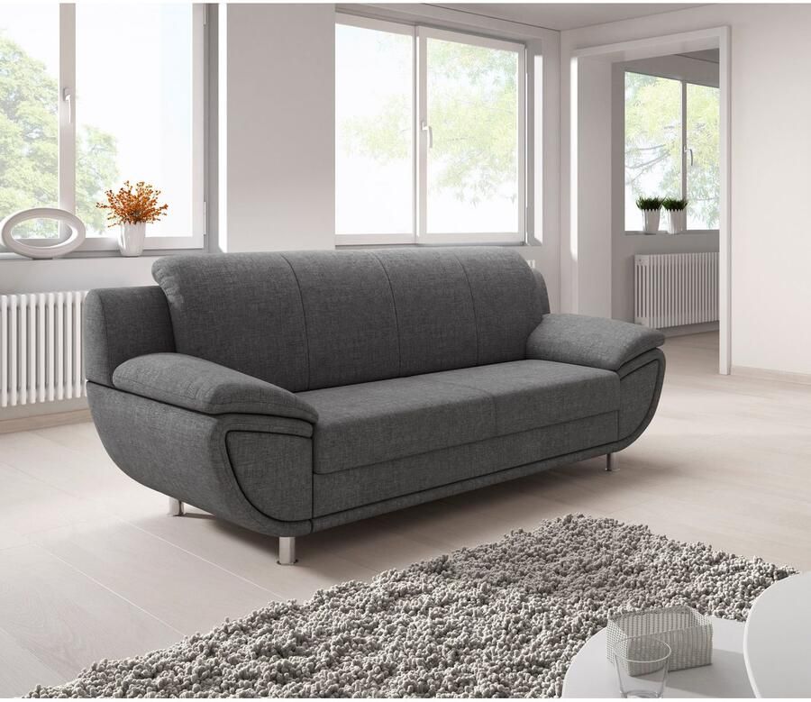 TRENDMANUFAKTUR 3-zitsbank Rondo II tijdloos en comfortabel naar keuze met comfortabele binnenvering met extra brede armleuningen