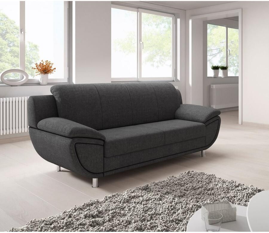 TRENDMANUFAKTUR 3-zitsbank Rondo II tijdloos en comfortabel naar keuze met comfortabele binnenvering met extra brede armleuningen