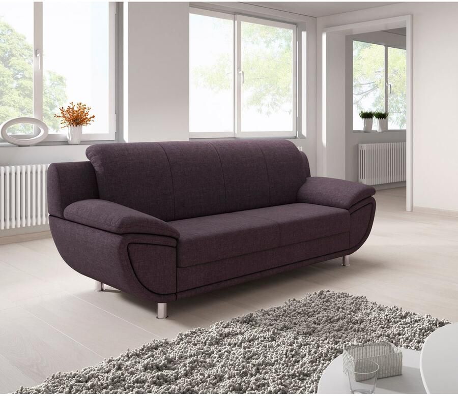 TRENDMANUFAKTUR 3-zitsbank Rondo II tijdloos en comfortabel naar keuze met comfortabele binnenvering met extra brede armleuningen