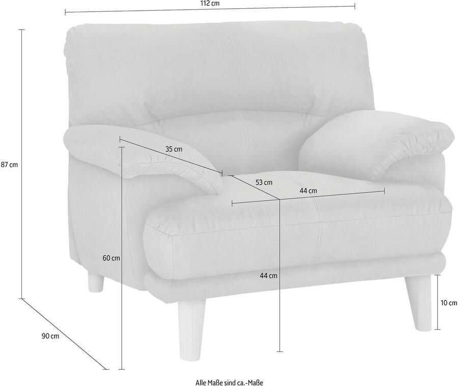 TRENDMANUFAKTUR Fauteuil Cecilia loungestoel Italiaans ontwerp comfortabele armleuningen