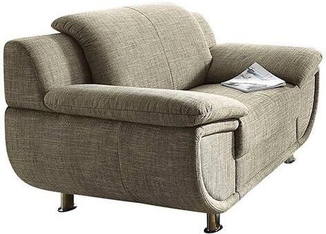 TRENDMANUFAKTUR Fauteuil Rondo breedte 121 cm brede armleuningen chromen poten