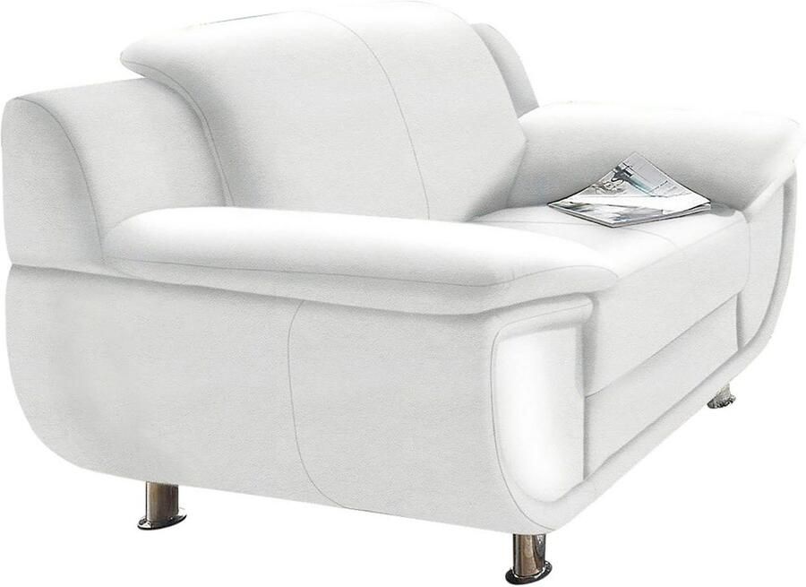 TRENDMANUFAKTUR Fauteuil Rondo breedte 121 cm brede armleuningen chromen poten