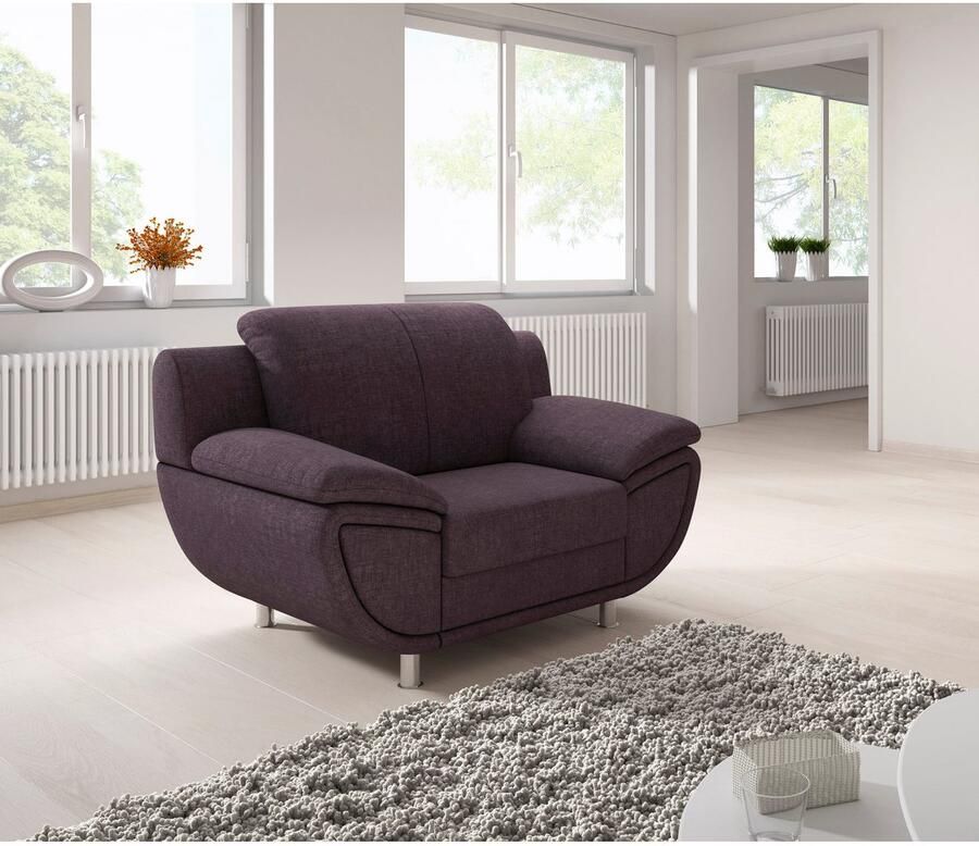 TRENDMANUFAKTUR Fauteuil Rondo II loungestoel tijdloos en comfortabel naar keuze met comfortabele binnenvering met extra brede armleuningen