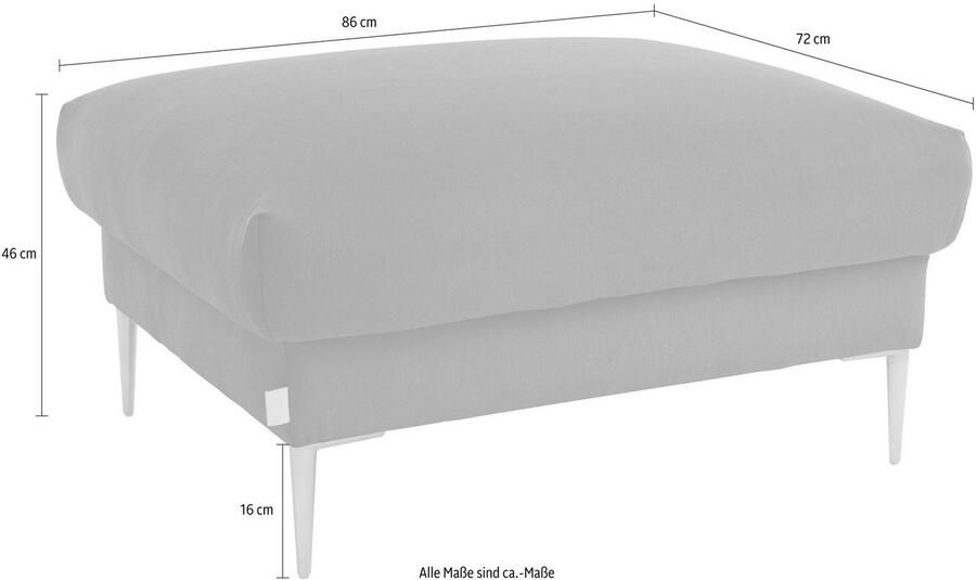 TRENDMANUFAKTUR Hocker Lille elegant en comfortabel door een zithoogte van 46 cm hoge voet