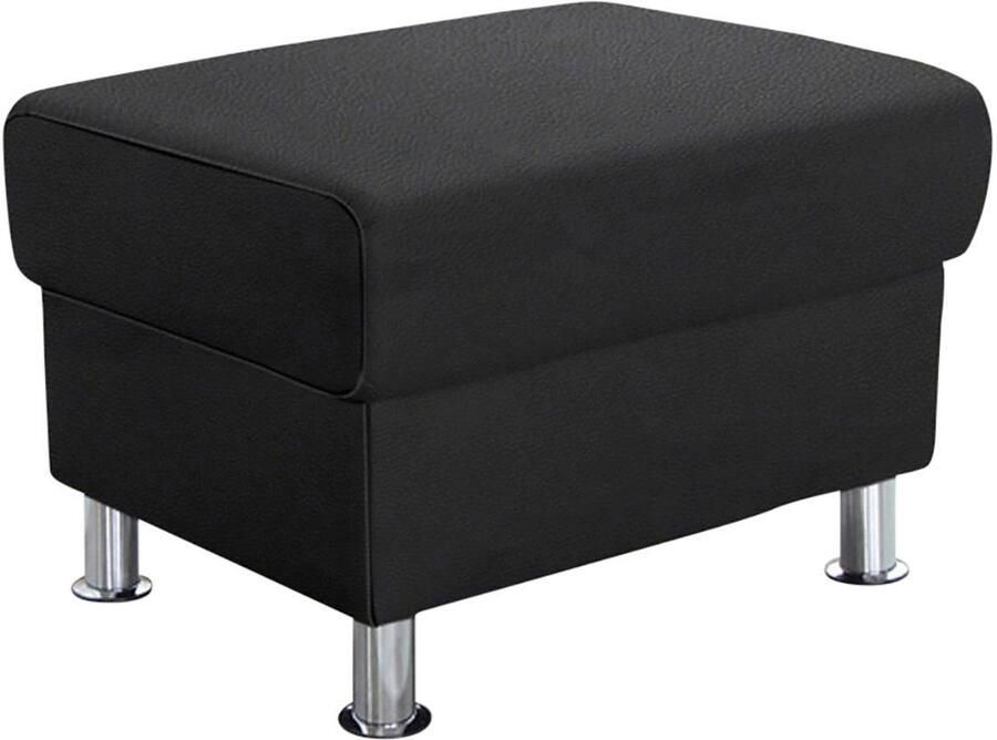 TRENDMANUFAKTUR Hocker Rondo poef bij de serie breedte 67 cm chromen voeten Voetenbank optioneel met verenkern in verschillende bekledingen bestelbaar