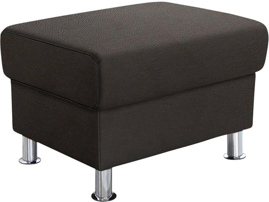 TRENDMANUFAKTUR Hocker Rondo poef bij de serie breedte 67 cm chromen voeten Voetenbank optioneel met verenkern in verschillende bekledingen bestelbaar