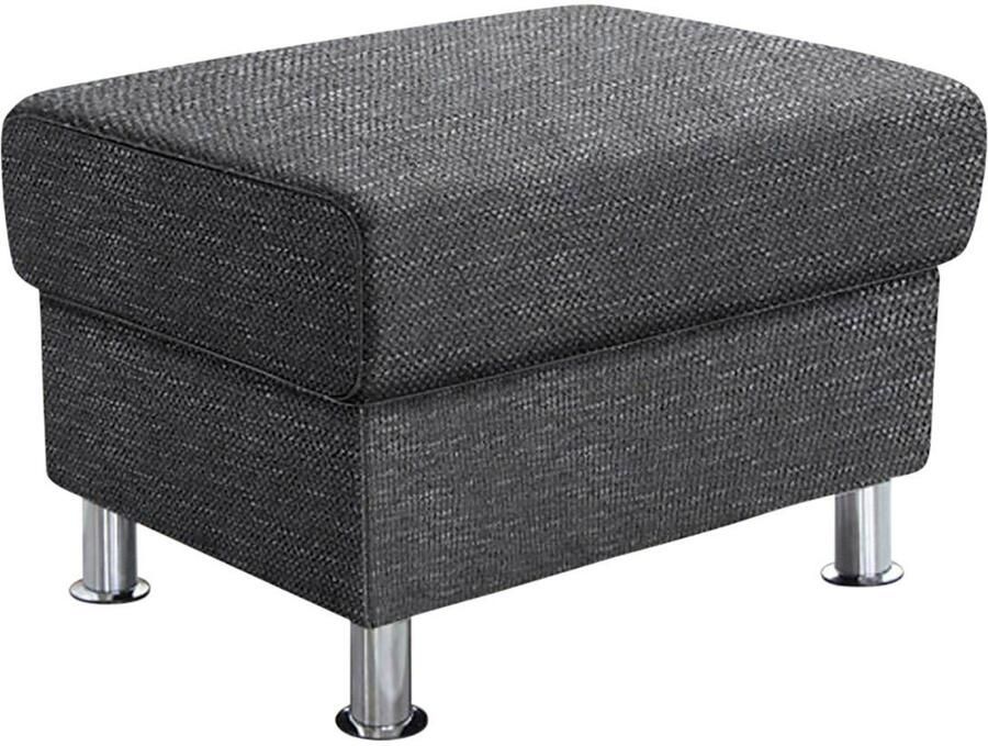 TRENDMANUFAKTUR Hocker Rondo poef bij de serie breedte 67 cm chromen voeten Voetenbank optioneel met verenkern in verschillende bekledingen bestelbaar