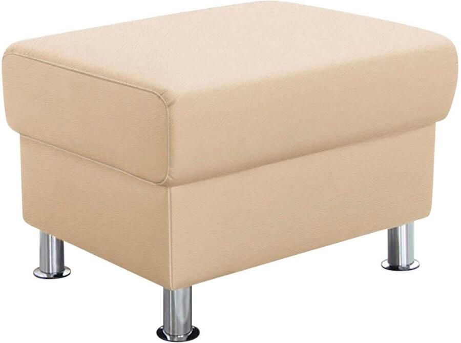 TRENDMANUFAKTUR Hocker Rondo poef bij de serie breedte 67 cm chromen voeten Voetenbank optioneel met verenkern in verschillende bekledingen bestelbaar