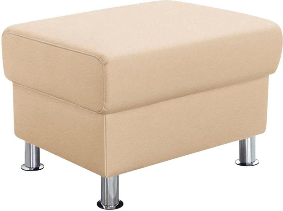 TRENDMANUFAKTUR Hocker Rondo poef bij de serie breedte 67 cm chromen voeten Voetenbank optioneel met verenkern in verschillende bekledingen bestelbaar