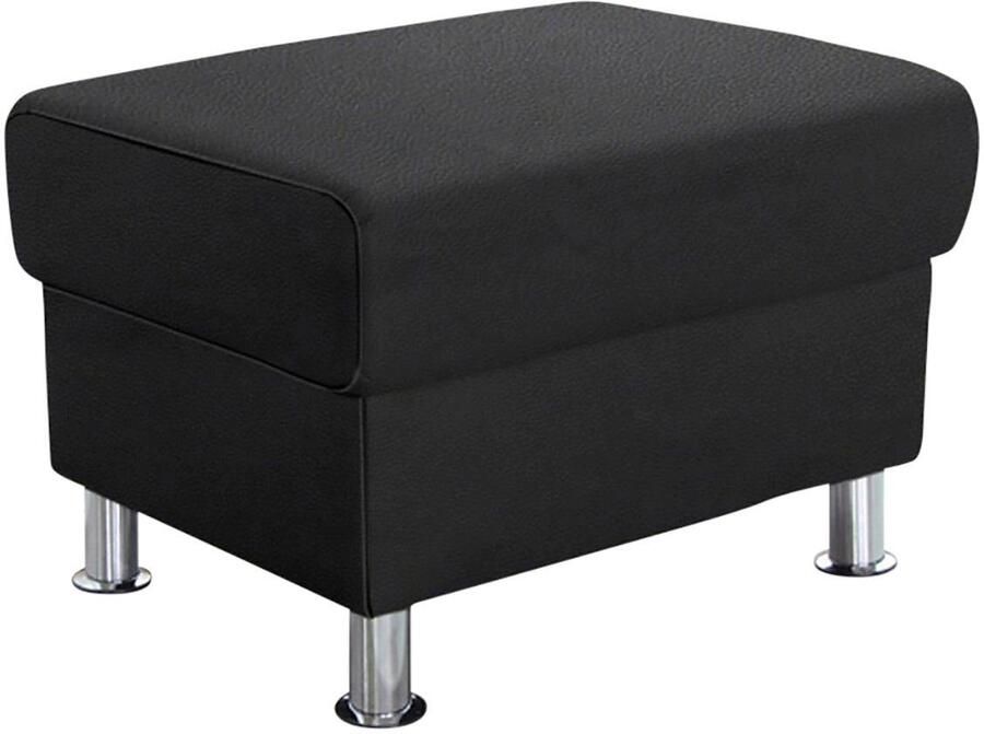 TRENDMANUFAKTUR Hocker Rondo poef bij de serie breedte 67 cm chromen voeten Voetenbank optioneel met verenkern in verschillende bekledingen bestelbaar