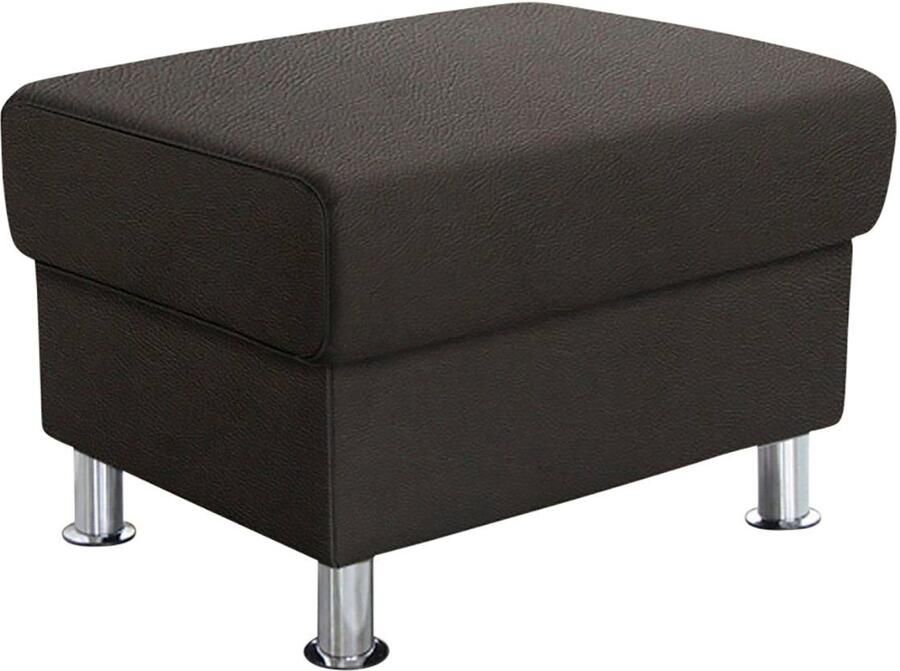 TRENDMANUFAKTUR Hocker Rondo poef bij de serie breedte 67 cm chromen voeten Voetenbank optioneel met verenkern in verschillende bekledingen bestelbaar