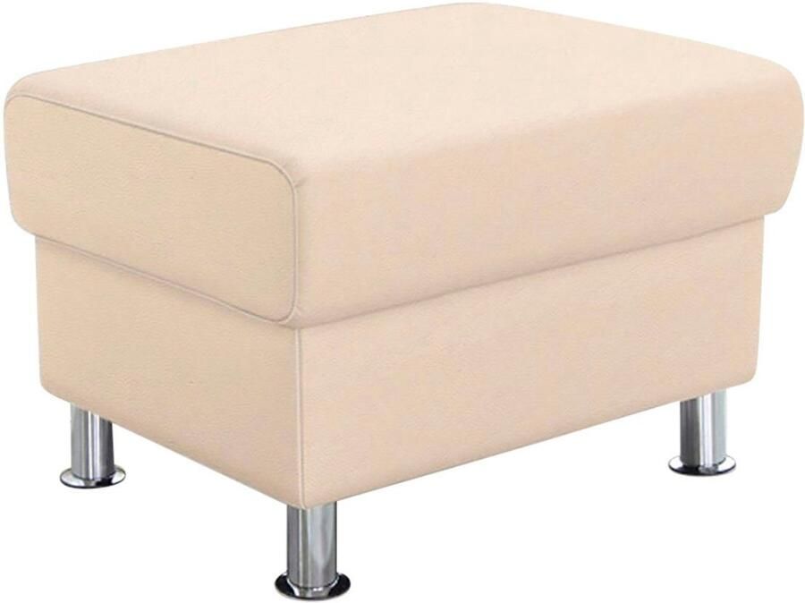 TRENDMANUFAKTUR Hocker Rondo poef bij de serie breedte 67 cm chromen voeten Voetenbank optioneel met verenkern in verschillende bekledingen bestelbaar