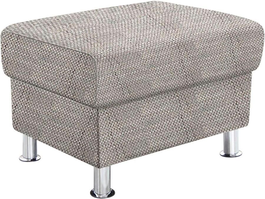 TRENDMANUFAKTUR Hocker Rondo poef bij de serie breedte 67 cm chromen voeten Voetenbank optioneel met verenkern in verschillende bekledingen bestelbaar