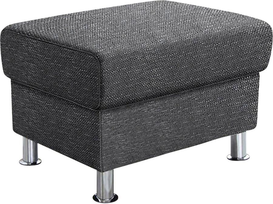 TRENDMANUFAKTUR Hocker Rondo poef bij de serie breedte 67 cm chromen voeten Voetenbank optioneel met verenkern in verschillende bekledingen bestelbaar