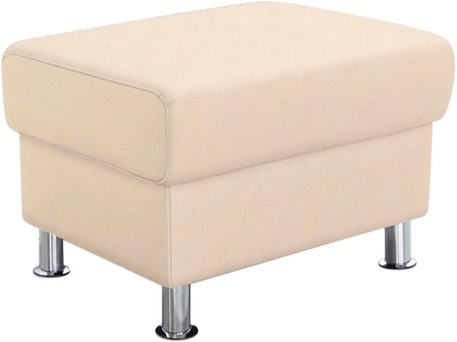 TRENDMANUFAKTUR Hocker Rondo poef bij de serie breedte 67 cm chromen voeten Voetenbank optioneel met verenkern in verschillende bekledingen bestelbaar