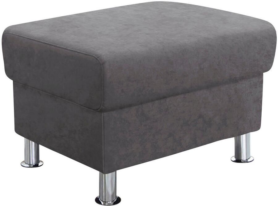 TRENDMANUFAKTUR Hocker Rondo poef bij de serie breedte 67 cm chromen voeten Voetenbank optioneel met verenkern in verschillende bekledingen bestelbaar