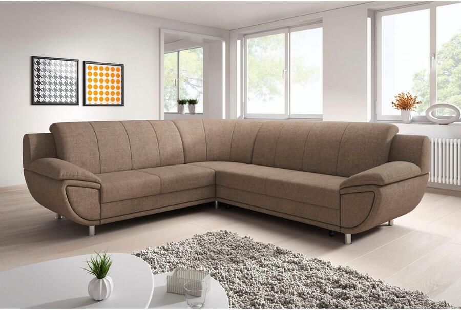 TRENDMANUFAKTUR Hoekbank Rondo II tijdloos & elegant comfortabele armleuningen L-vorm